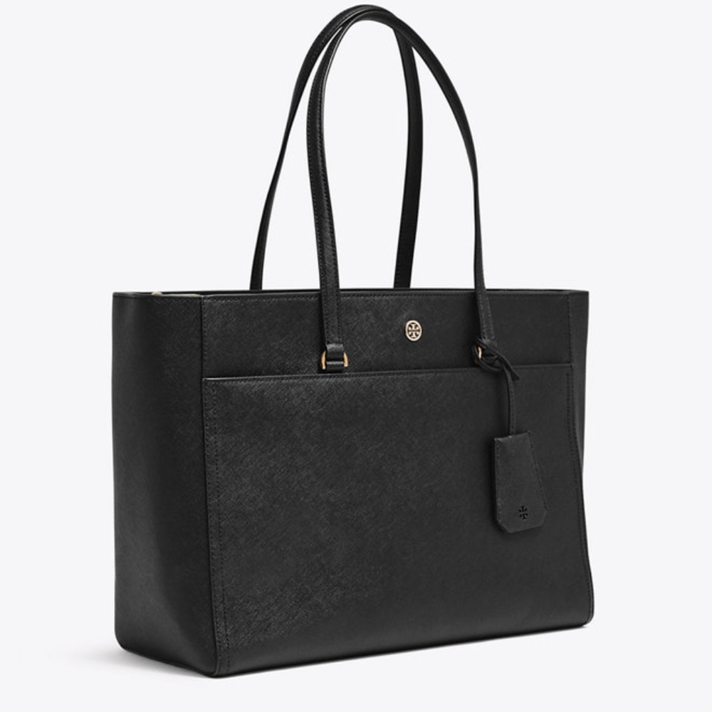 Tory Burch Medium 'Robinson' Tote Black Saffiano